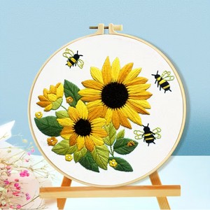Цветен гоблен със щампа - слънчогледи с пчелички